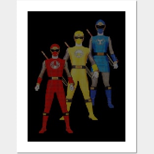 NINJA STORM RED YELLOW & BLUE POWER RANGERS NINJA STORM Posters and Art